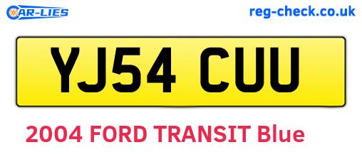 YJ54CUU are the vehicle registration plates.