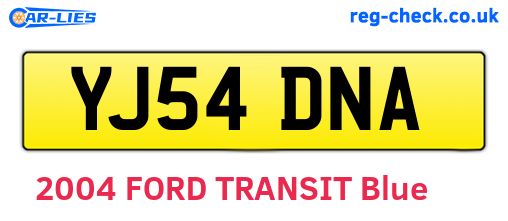 YJ54DNA are the vehicle registration plates.