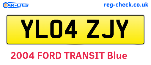 YL04ZJY are the vehicle registration plates.