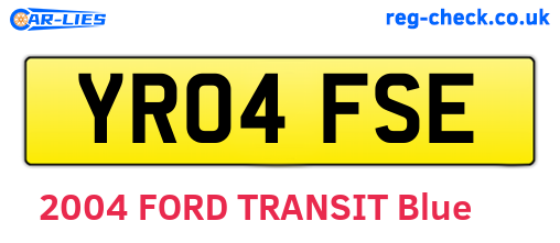 YR04FSE are the vehicle registration plates.