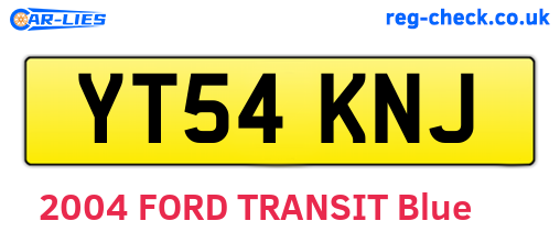 YT54KNJ are the vehicle registration plates.