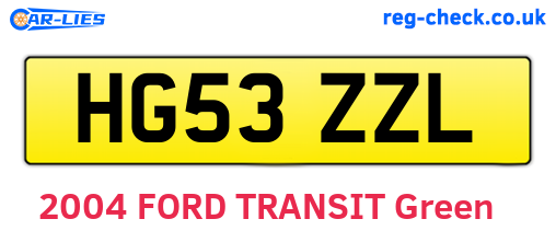 HG53ZZL are the vehicle registration plates.