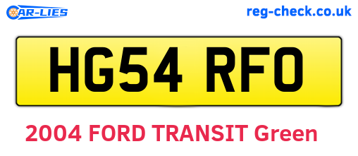 HG54RFO are the vehicle registration plates.
