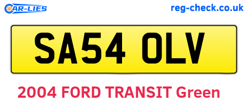 SA54OLV are the vehicle registration plates.