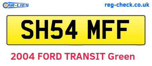 SH54MFF are the vehicle registration plates.