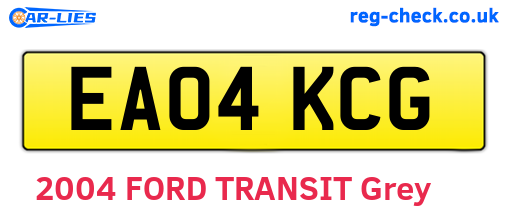 EA04KCG are the vehicle registration plates.