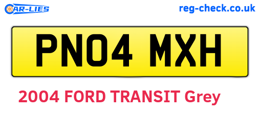 PN04MXH are the vehicle registration plates.