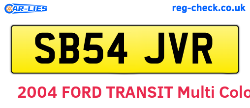 SB54JVR are the vehicle registration plates.