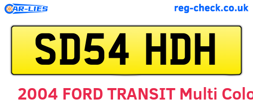 SD54HDH are the vehicle registration plates.