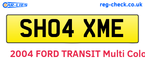 SH04XME are the vehicle registration plates.