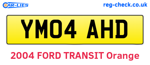 YM04AHD are the vehicle registration plates.