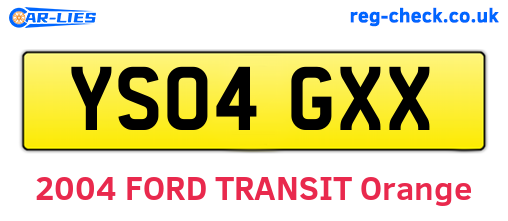 YS04GXX are the vehicle registration plates.