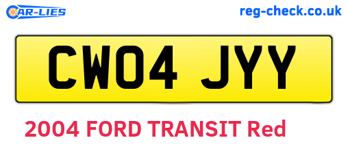 CW04JYY are the vehicle registration plates.