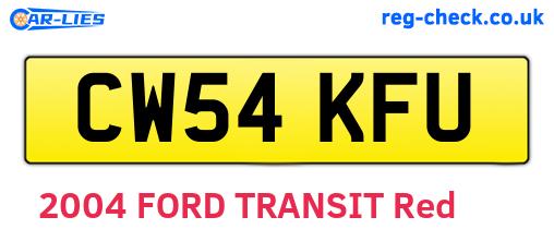 CW54KFU are the vehicle registration plates.