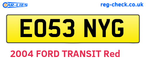 EO53NYG are the vehicle registration plates.