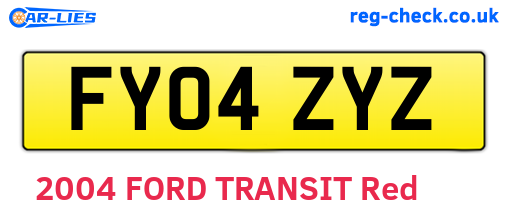 FY04ZYZ are the vehicle registration plates.