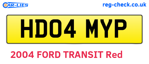 HD04MYP are the vehicle registration plates.