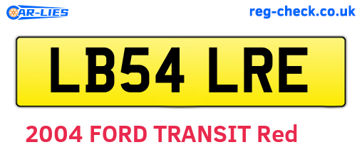 LB54LRE are the vehicle registration plates.