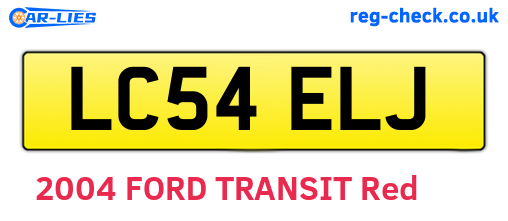LC54ELJ are the vehicle registration plates.