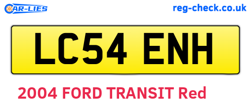 LC54ENH are the vehicle registration plates.