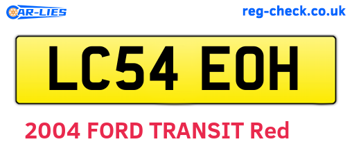 LC54EOH are the vehicle registration plates.