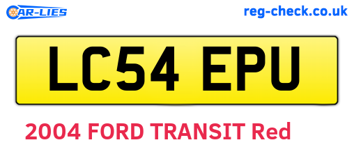 LC54EPU are the vehicle registration plates.