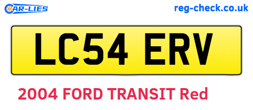 LC54ERV are the vehicle registration plates.
