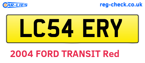 LC54ERY are the vehicle registration plates.