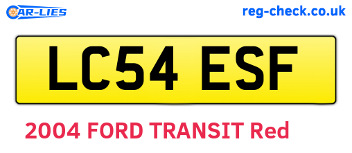 LC54ESF are the vehicle registration plates.