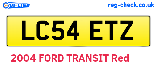 LC54ETZ are the vehicle registration plates.