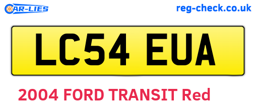 LC54EUA are the vehicle registration plates.