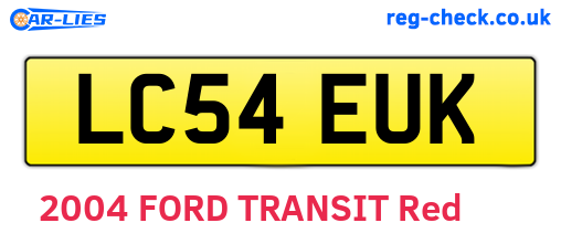 LC54EUK are the vehicle registration plates.