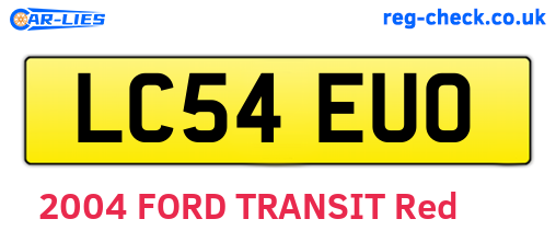LC54EUO are the vehicle registration plates.