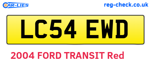 LC54EWD are the vehicle registration plates.