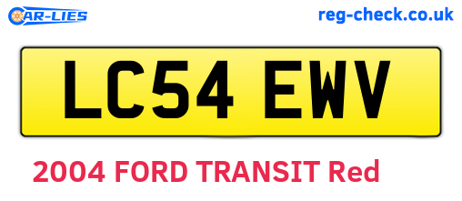 LC54EWV are the vehicle registration plates.