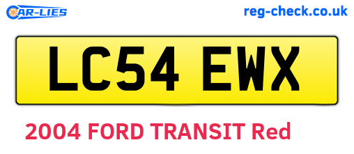 LC54EWX are the vehicle registration plates.