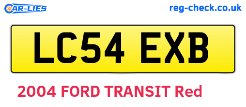 LC54EXB are the vehicle registration plates.