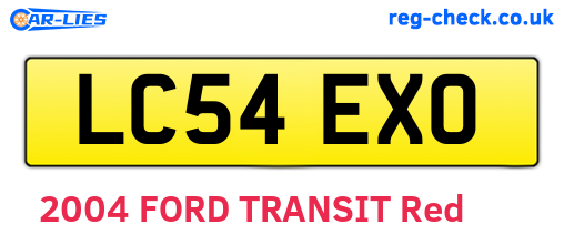 LC54EXO are the vehicle registration plates.