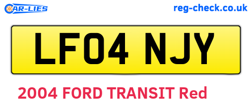 LF04NJY are the vehicle registration plates.