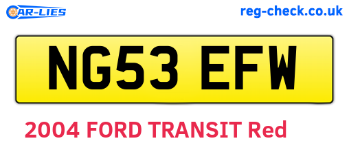 NG53EFW are the vehicle registration plates.