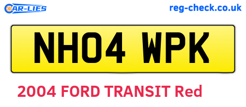 NH04WPK are the vehicle registration plates.