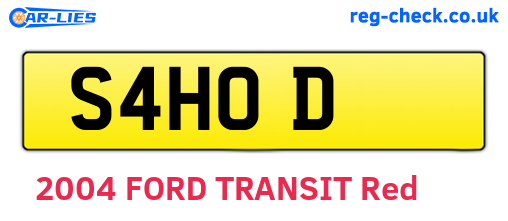 S4HOD are the vehicle registration plates.