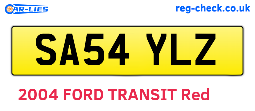 SA54YLZ are the vehicle registration plates.