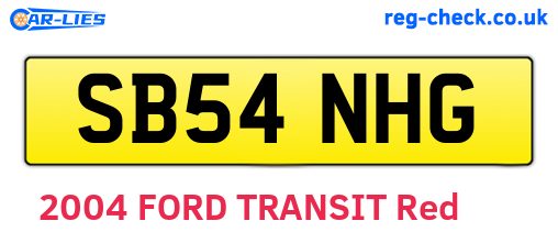 SB54NHG are the vehicle registration plates.