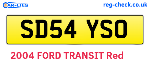 SD54YSO are the vehicle registration plates.
