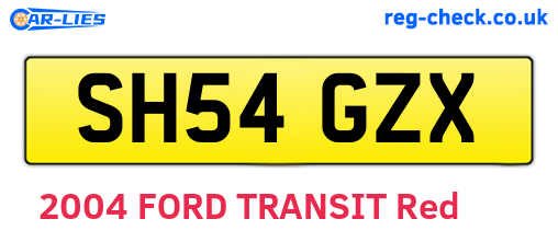 SH54GZX are the vehicle registration plates.