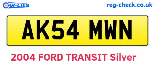 AK54MWN are the vehicle registration plates.