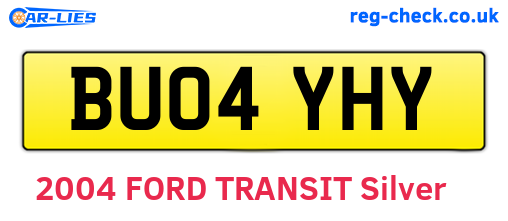 BU04YHY are the vehicle registration plates.