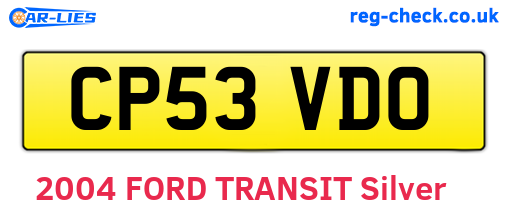 CP53VDO are the vehicle registration plates.