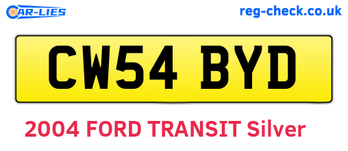 CW54BYD are the vehicle registration plates.